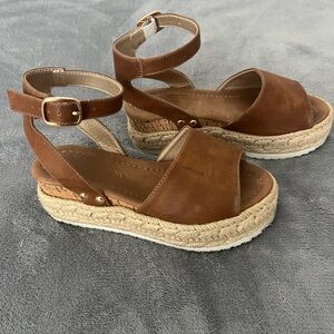 Girls Brown Espadrille Sandals